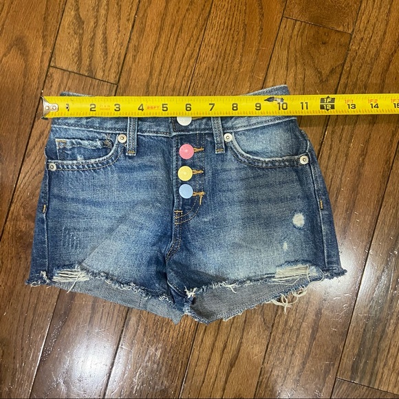 Old navy denim shorts. Colorful buttons, elastic adjuster in waist - Picture 4 of 5